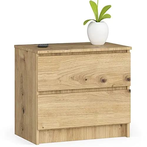 MILORD Kommode K60 mit 2 Schubladen – Modernes Design für Wohnzimmer und Schlafzimmer - Praktische 2-Schubladen-Kommode mit kompakten Maßen (B60 x H55 x T40 cm) für optimale Stauraummöglichkeiten. Ideal für schmale Räume, pflegeleichte Oberfläche und robuste Verarbeitung.
