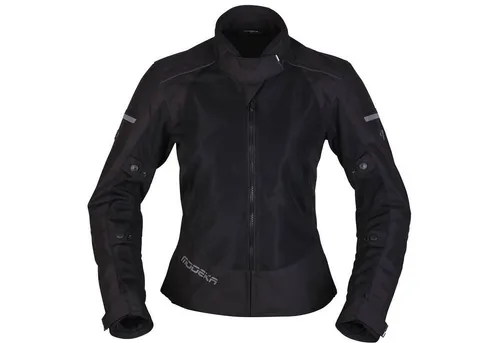 Modeka Veo Air Lady Textiljacke Damen schwarz 46 - Motorradjacke für Damen mit hervorragender Belüftung durch Mesh-Einsätze, ideal für den Sommer. Aus robustem 500D Polyester mit höhenverstellbaren Protektoren für optimalen Schutz.