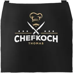 Küchen-Schürze Name anpassbar Schriftzug Chefkoch individualisierbar Kochschürze Männer personalisierte Geschenke SpecialMe® schwarz unisize - Schwarz