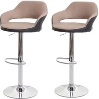 Proregal Taupe Barhocker – Höhenverstellbar & Drehbar - Moderner Barhocker in Taupe mit eleganter Kunstlederpolsterung. Ideal für Küche oder Bar, bietet er höchsten Komfort dank gepolsterter Armlehnen und stabiler Fußablage. Flexibel einstellbar und robust bis 120 kg.