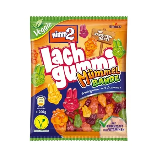 nimm2 Lachgummi Mümmelbande (1 x 200g) / Fruchtgummi mit Fruchtsaft & Vitaminen