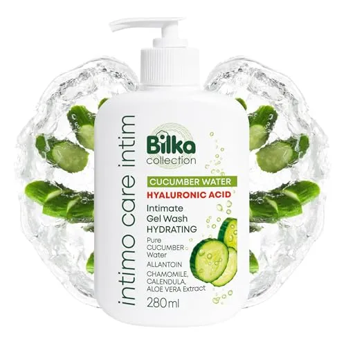 Bilka Collection Intim Reinigungsgel mit Gurkenwasser, 288 ml | Feuchtigkeitsspendend Waschgel mit Hyaluronsäure, Aloe Vera, Kamille & Calendula, Sanfte Intimpflege für empfindliche Haut