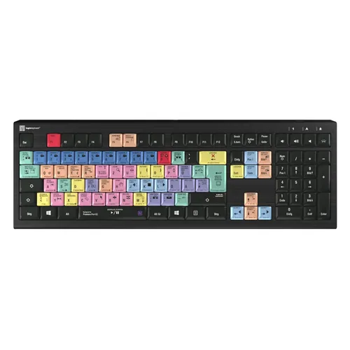 Logickeyboard Adobe Premiere Pro CC Astra 2 DE - Bunte Mechanische Tastatur für PC - Tastatur mit USB-Hub und Hintergrundbeleuchtung, ideal für kreative Profis, die effizient mit Adobe Premiere Pro arbeiten möchten.