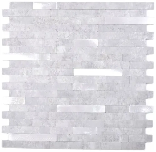 Verbund Vinyl Steinoptik Cement grey/Silver Mosaikfliese - Elegante Mosaikfliese in Steinoptik, ideal für kreative Wandgestaltungen. Jede Packung enthält 10 Stück für eine einfache und schnelle Verlegung.