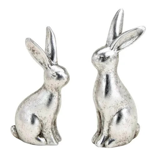 Hase aus Keramik, Silber, versch. Motive, 1 Stück, 10031960