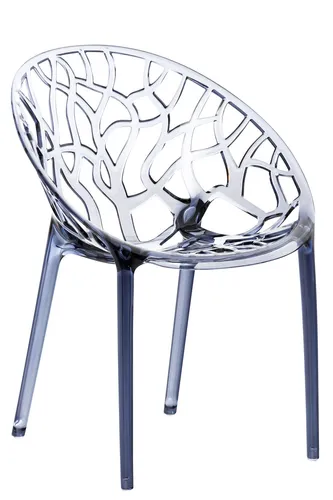 CLP Stuhl Crystal grau - Gartenstuhl mit exklusivem Design, witterungsresistent und UV-beständig. Ideal für drinnen und draußen, leicht und stapelbar für platzsparende Aufbewahrung.