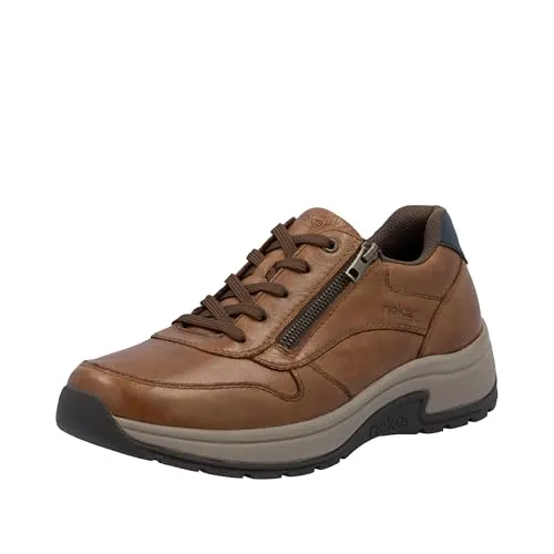 Rieker Herren 11002 Schnürschuhe, Braun, 44 EU - Herren-Schnürhalbschuhe aus echtem Leder mit extra weitem Schnitt und herausnehmbarer Rieker Soft Einlegesohle für optimalen Komfort.