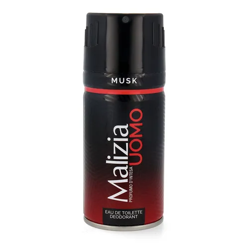 MALIZIA UOMO MUSK - Moschus Deodorant EdT 150ml - Herren Deo mit dem verführerischen Moschus-Duft, ideal für den täglichen Gebrauch und langanhaltende Frische.