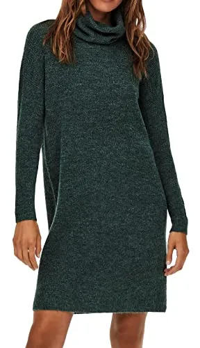 ONLJANA L/S COWLNCK Dress Wool KNT NOOS - Freizeitkleid für Damen, elastisches Material für optimale Passform und Bewegungsfreiheit. Lässiger Schnitt mit seitlichen Schlitzen, ideal für kühle Tage.