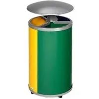 PROREGAL Wertstoffsammelstation mit Dach – 30 Liter pro Behälter in Blau, Grün, Gelb - Robuste Wertstoffsammelstation aus verzinktem Stahl für effiziente Abfalltrennung im Außenbereich. Mit großzügigem Fassungsvermögen und langlebiger Bauweise, ideal für nachhaltige Abfallbewältigung.