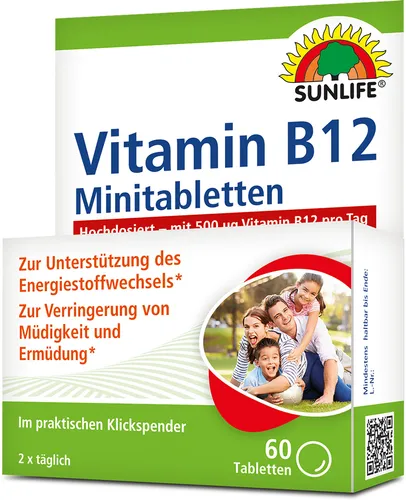 Sunlife Vitamin B12 500 µg Minitabletten hochdosiert 60 Tab.