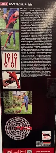 Einhell Akku-Rasentrimmer GC-CT 18 24 Li P-Solo - 18 V, 24 cm Schnittbreite, 8.500 U/min, leicht und komfortabel mit Zusatzhandgriff, ohne Akku und Ladegerät