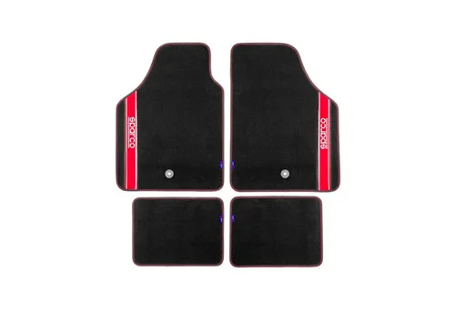 SPARCO Fußmattensatz 03763BRS - Hochwertige Autofußmatten - Auto-Fußmatten für vorne und hinten, in elegantem Schwarz-Rot, ideal für Baujahr 2012. Hohe Qualität und universelle Passform für optimalen Schutz.