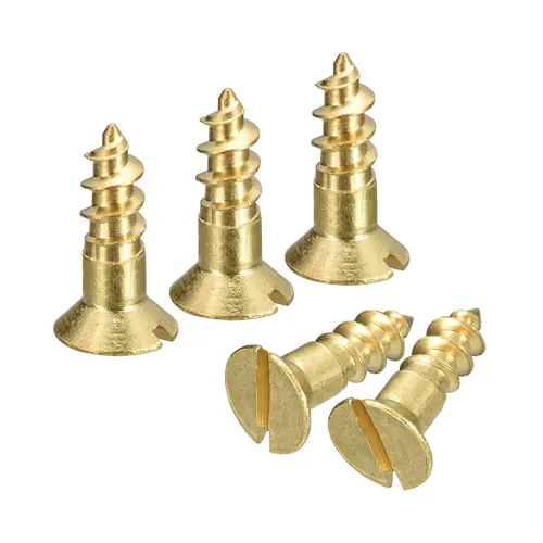 25Stk Messing Holz Schrauben M4.5x16mm Geschlitzt Antrieb Flach Kopf Selbstschne