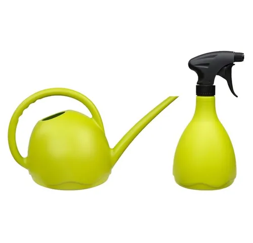 Heimwerkercenter Übertopf MePla - Set Kunststoff Gießkanne Meduza 1,8L + Sprüher 0,7L hellgrün