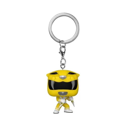 Funko Pop! Keychain: Mighty Morphin Power Yellow Rangers 30th - YLW Yellow Ranger - Power Rangers TV - Neuartiger Schlüsselanhänger - Vinyl-Minifigur Zum Sammeln - Strumpffüller - Geschenkidee
