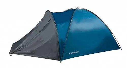 Dunlop Kuppelzelt für 2 Personen - Blau/Grau, 210 x 150 x 120 cm - Kuppelzelt für 2 Personen, wasserbeständig mit haltbarem Außenmaterial für hohen Komfort und einfache Lagerung.