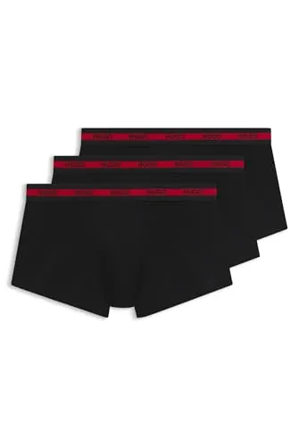 HUGO Herren Trunk Triplet Planet Dreier-Pack - Retroshorts für Herren, eng anliegende Boxershorts aus Stretch-Baumwolle mit sichtbarem Logo-Elastikbund für optimalen Komfort und Passform.