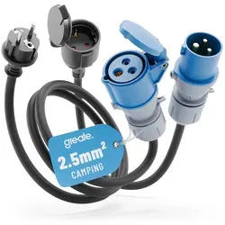 greate CEE-Adapterkabel: Schuko Stecker auf CEE Kupplung & CEE Stecker auf Schuko Kupplung - CEE-Kabel für vielseitige Anwendungen, robust und ideal für den Einsatz im Außenbereich.