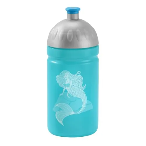 Step by Step Trinkflasche „Mermaid Delia“, blau, auslaufsicher, spülmaschinenfest, BPA-frei, für Schule, Kindergarten, heiße und kohlensäurehaltigen Getränke, für Mädchen, 0,5 Liter