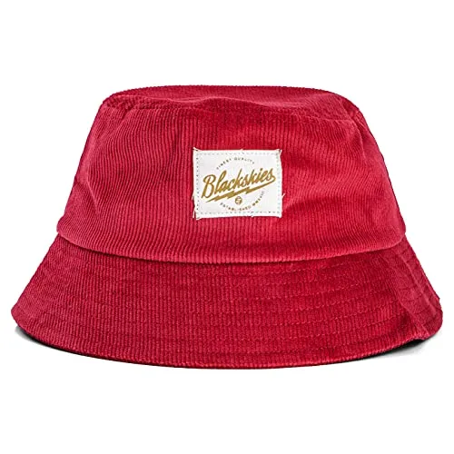 Blackskies® Crimson Bucket Hat | Damen Herren Urlaub Strand Unisex Sonnenhut Fischerhut Weinrot Kord