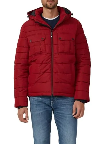 s.Oliver Sportive Puffer-Jacke mit abnehmbarer Kapuze - Stylische Puffer-Jacke mit abnehmbarer Kapuze, ideal für wechselhafte Wetterlagen. Ausgestattet mit praktischen Taschen und einem bequemen Stehkragen für zusätzlichen Komfort.