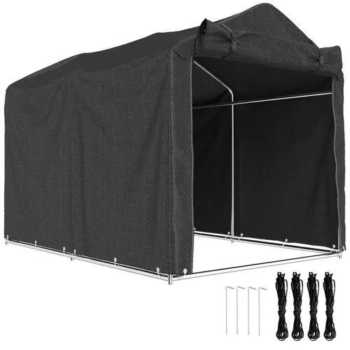 Garagenzelt mit Tür, wasserdicht und UV-beständig 220 x 157 x 165 cm Schwarz