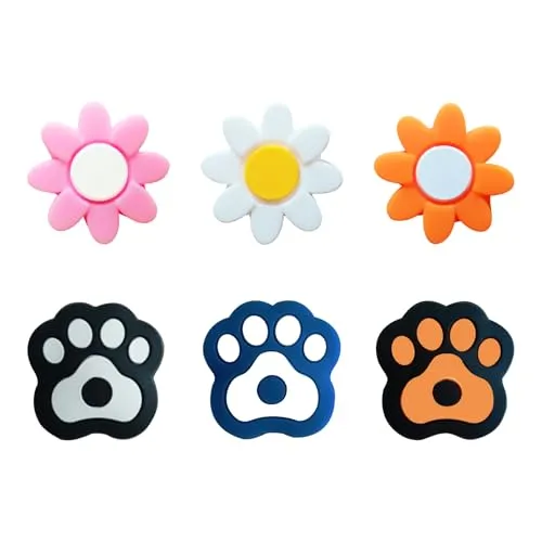 WLICCHS 6 Stück Tennis Dämpfer, Tennis Vibrationsdämpfer, Dämpfer Tennisschläger, Silikon Schläger-Stoßdämpfer für Tennisschläger Badmintonschläger Squashschläger, Blütenform, Katzenkrallenform