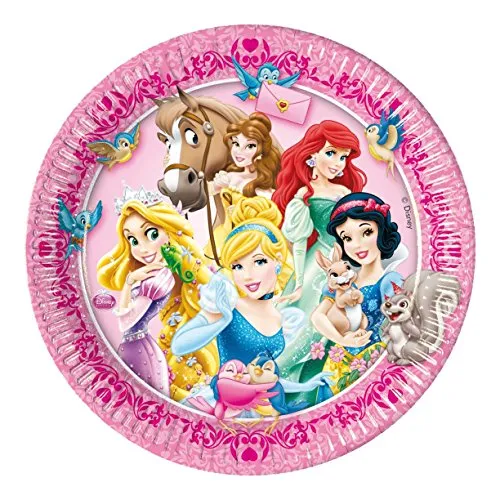 cm Disney Prinzessin und Tier Pappteller, 8 Stück 23