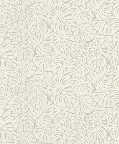 Rasch Tapeten Vliestapete (Botanical) Weiß 10,05 m x 0,53 m #ROCKNROLLE 541564