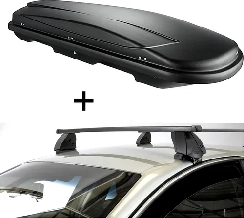 Dachbox VDPJUXT600L mit Dachträger K1M für Skoda Fabia III