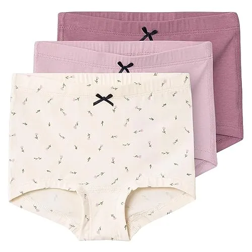 NAME IT Mädchen Nmftights 3p Buttercream Floral Noos Unterhose, Buttercream, 92 EU