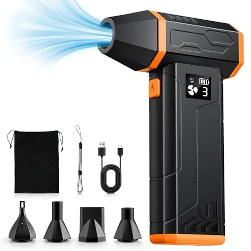 VIWAVE Elektrische Staubgebläse Druckluftspray,150000 U/min Compressed Air Duster,3-Gang Staubgebläse Gebläse Akku Lange Laufzeit,Luftspray PC Reinigung Mini Gebläse für PC Laptop Tastatur Sofa Auto