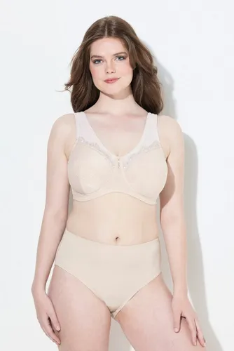 Ulla Popken Entlastungs-BH ohne Bügel in Beige/Rosa - Modischer Entlastungs-BH in Beige/Rosa, ideal für optimalen Tragekomfort. Mit extrabreiten, gepolsterten Trägern für eine angenehme Passform. Perfekt für den Alltag!