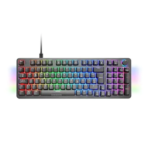 Mars Gaming MKPRO, Vollständige Mechanische Gaming-Tastatur, RGB Chroma, Mechanik Hot-Swap Switches, Antighosting, Steuerrad, Erweiterte Software, Multiplattform, Silent Switch, Spanisch, Schwarz