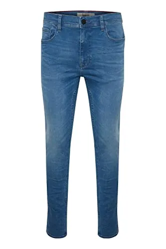 Blend BHJet Herren Jeanshose - Slim Fit Denim in Middle Blue - Jeans im 5-Pocket-Look, Slim Fit mit Stretch-Baumwolle für optimalen Tragekomfort. Nachhaltig hergestellt mit recycelten Materialien und Better Cotton Initiative-zertifizierter Baumwolle. Vielseitig kombinierbar für jeden Anlass.