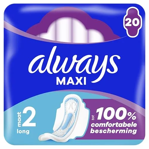 Always Maxi Damenbinden Größe 2, lang, 20 Binden mit Flügeln
