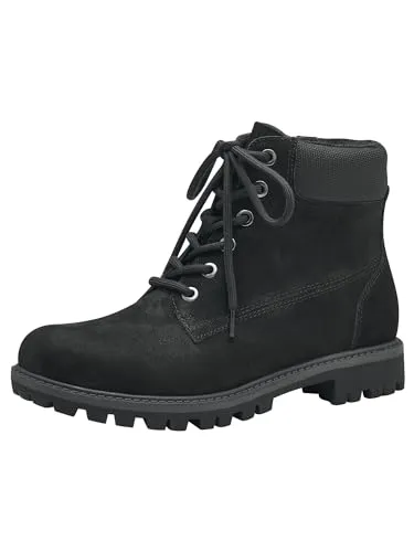 Tamaris Stiefelette 1-25225-41 007 schmal - Wanderschuhe mit gepolsterter TOUCH-IT Decksohle und herausnehmbarem Fußbett für optimalen Komfort, Obermaterial aus echtem Leder und bequeme Absatzhöhe von 3 cm.