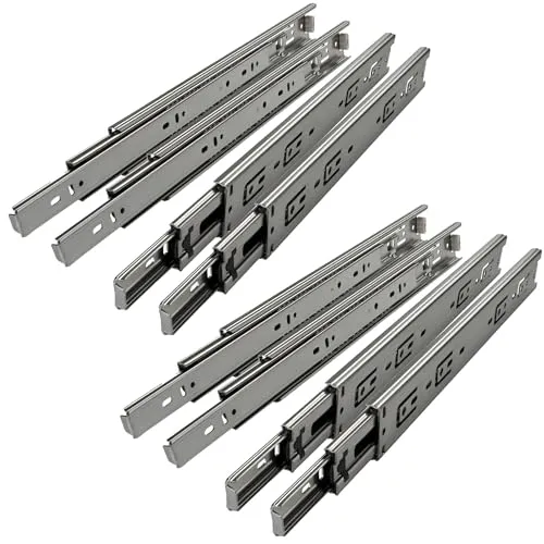 SOTECH 4 Paar Vollauszüge KV1-45-H45-L300-NF – 300 mm Schubladenschienen - Hochwertige Schubladenschienen mit kugelgelagerter Führung und Entriegelungsfunktion. Ideal für Möbel- und Fahrzeugbau. Belastbarkeit bis 45 kg – für professionelle Ansprüche.
