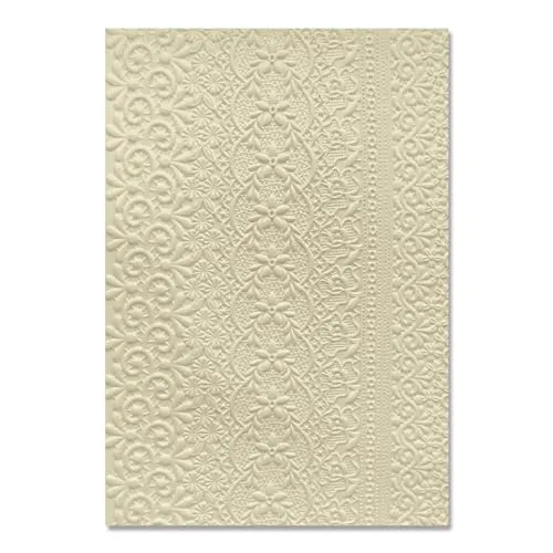 Sizzix 666511 Embossing Folder-Lace by Eileen Hull 3D-Prägeschablone, Spitze, GRAU, 6