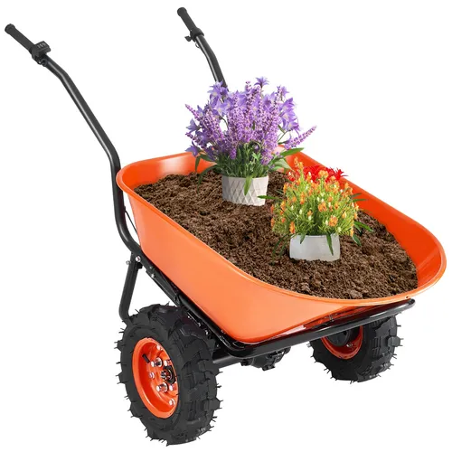 VEVOR Schubkarre 260kg - Robuste Transportkarre für Bauprojekte - Schubkarre mit einer Tragfähigkeit von bis zu 260 kg, ideal für Bau- und Gartenarbeiten. Robuste Bauweise und große Reifen sorgen für einfache Handhabung.