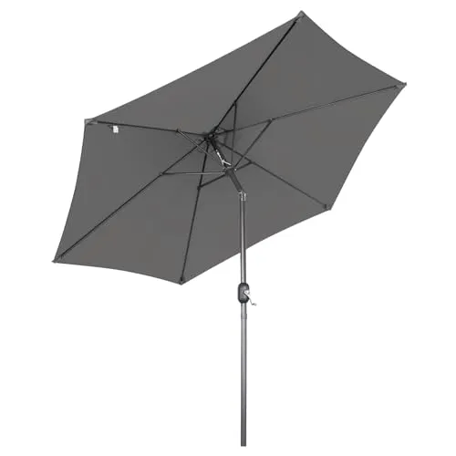Angel Living Sonnenschirm Ø 270 cm - Terrassenschirm mit Kurbel und Neigefunktion - Hochwertiger Gartenschirm aus Aluminium, Stahl und Polyester. Leicht zu bedienen dank Kurbelmechanismus. Ideal für sonnige Tage, mit flexibler Neigefunktion für optimalen Schatten.