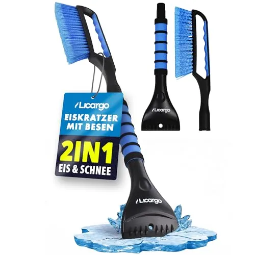 LICARGO Eiskratzer Auto mit Besen XXL – Lackschonend & Ergonomisch - Eiskratzer für müheloses Entfernen von Eis und Schnee, mit 67 cm Länge und stabilen, lackschonenden Borsten. Ideal für alle Fahrzeugtypen und getestet bei -30°C.