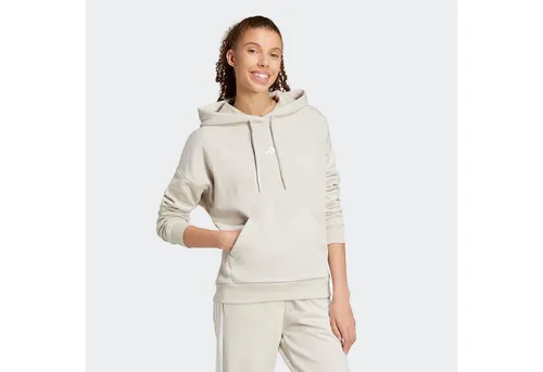 Adidas Women's Essentials SMALL Logo Hoodie - Wonder Alumina/White, L - Bequemer Hoodie mit verstellbarem Kordelzug und Kängurutasche. Hergestellt aus 70 % Baumwolle und 30 % recyceltem Polyester für ein angenehmes Tragegefühl.