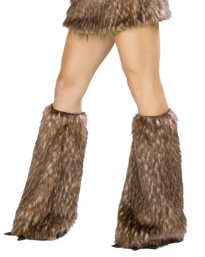 J. Valentine Damen Beinstulpen Teddybär - Braun - Einheitsgröße