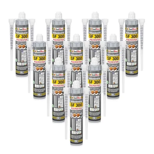 Isolbau SF 300 Verbundmörtel 300ml mit Statikmischern in grau von IsolBau