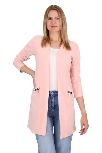Malito Damen Langarm Casual Blazer - Eleganter Stretch-Blazer in Rosa XL - Blazer für Damen aus hochwertigem, stretchfähigem Material für optimalen Komfort. Der offene Schnitt und die flexiblen Ärmel sorgen für vielseitige Stylingmöglichkeiten im Büro oder Alltag.