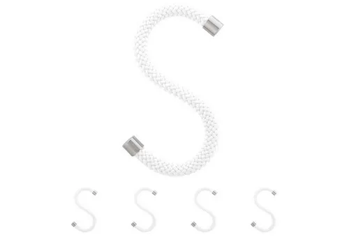 Peppermint Products Loop Hook | 5er Set Textil-S-Kleiderhaken aus Seil (Weiß) - Kleiderhaken aus robustem Seil, ideal für Reisende und digitale Nomaden. Kreative Lösung für defekte Bügel, perfekt für unterwegs.