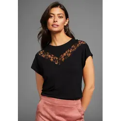 Rundhalsshirt LAURA SCOTT Damen, Gr. 44, schwarz von Laura Scott