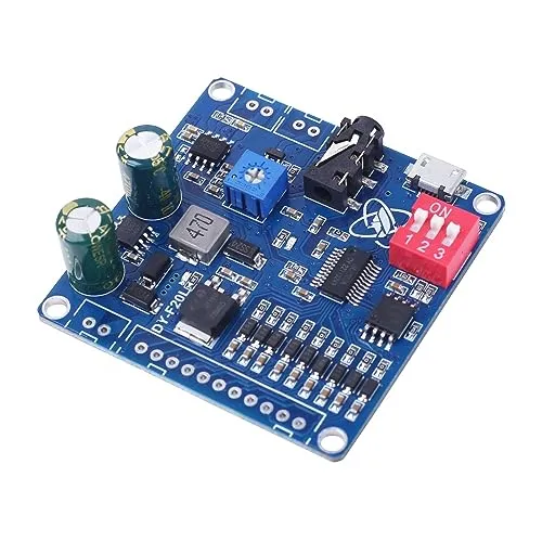 Voice MP3 Player Module, DY-F20L DC 12V/24V 20W Mono Sprachwiedergabemodul 9CH Musikleistung Digitalverstärker 32Mbit Flash MP3 WAV UART Controller für